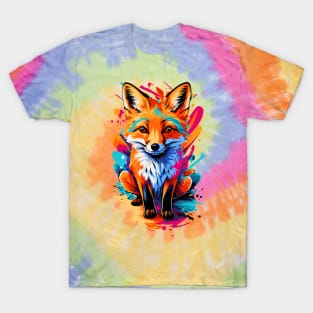 Fox - Cute Fox Colorful - Fox Head T-Shirt